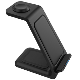 Беспроводное мультизарядное устройство Standy 15W, черный для нанесения логотипа