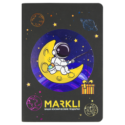 Ежедневник Flexy Latte Soft Touch Black Edition Color Print Sample Markli А5, черный/оранжевый, недатированный, в гибкой обложке для нанесения логотипа