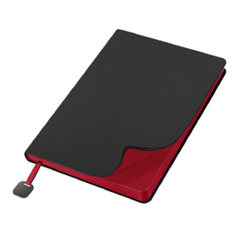 Ежедневник Flexy Velours de Soie Color А5, чернo-красный, недатированный, в гибкой обложке для нанесения логотипа