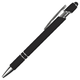 Ручка шариковая, Star Soft Touch Shiny Silver Requis, черная для нанесения логотипа