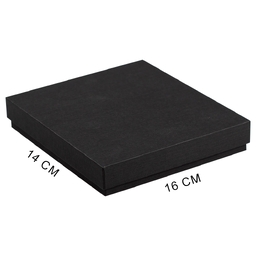 Коробка подарочная, размер 16*14*2 см, Solution Superior Linen, черная, бежевый ложемент под индивидуальную вырубку
