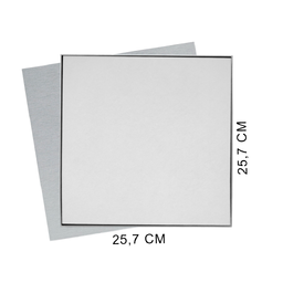 Коробка подарочная Solution Superior Alfa Linen под индивидуальную вырубку, серебро, 25,7x25,7x2,8 см, бежевый ложемент