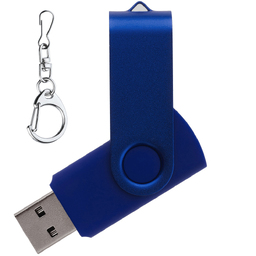 Флеш накопитель USB 2.0 Twister 8GB, пластик Софт Тач/металл, синий/синий для нанесения логотипа