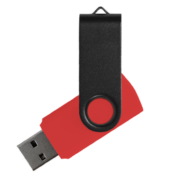 Флеш накопитель USB 2.0 Twister Сolor Mix 16GB, пластик Софт Тач/металл, красный/черный для нанесения логотипа