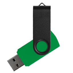 Флеш накопитель USB 2.0 Twister Сolor Mix 16GB, пластик Софт Тач/металл, зеленый/черный для нанесения логотипа