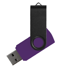 Флеш накопитель USB 2.0 Twister Сolor Mix 16GB, пластик Софт Тач/металл, фиолетовый/черный для нанесения логотипа