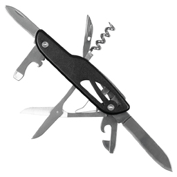 Нож складной многофункциональный  Tools Driver, 7 в 1, черный для нанесения логотипа