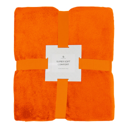 Плед мягкий флисовый Super Soft  Comfort Travel, 125*170 см, оранжевый