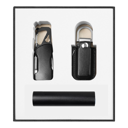 Набор подарочный Solution Superior Trio (флешка 32GB Palermo, фонарик Tools Spot, брелок-карабин Tools Module) для нанесения логотипа