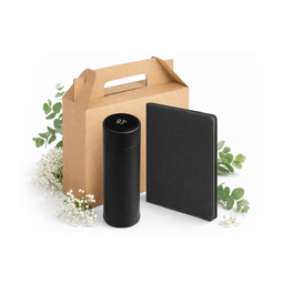Набор подарочный Solution Everyday Duo (термос, ежедневник), черный для нанесения логотипа