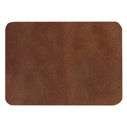 Шеврон Rectangle Smooth Leather размер 50*70 мм, коричневый, со скругленными углами для нанесения логотипа