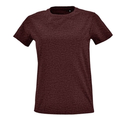 Футболка женская Imperial Fit Women бордовый меланж, размер L для нанесения логотипа