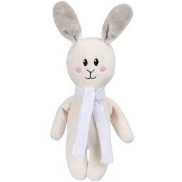 Мягкая игрушка Beastie Toys, заяц с белым шарфом для нанесения логотипа