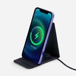 Подставка для смартфона с беспроводной зарядкой Kickstand, серая для нанесения логотипа