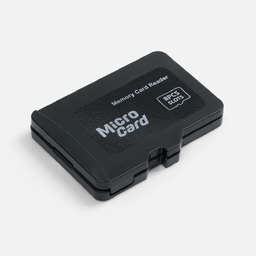 Органайзер для карт памяти и SIM с кардридером Multitask, черный для нанесения логотипа