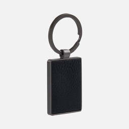 Брелок Gun Metal Leather Rectangle, графитовый для нанесения логотипа