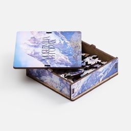 Деревянный пазл в шкатулке PuzzleBox на заказ для нанесения логотипа