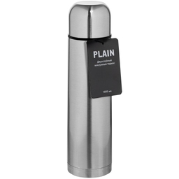 Термос Plain 1000, серебристый для нанесения логотипа