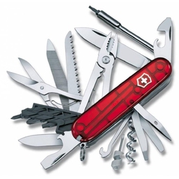 Офицерский нож CyberTool L, полупрозрачный красный для нанесения логотипа