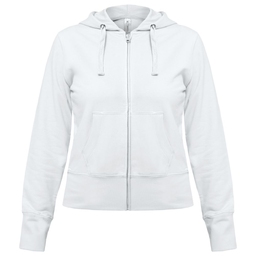 Толстовка женская Hooded Full Zip белая, размер XS для нанесения логотипа
