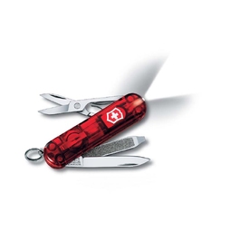 Нож-брелок VICTORINOX Swiss Lite, 58 мм, 7 функций, полупрозрачный красный для нанесения логотипа