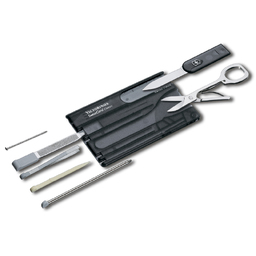 Швейцарская карточка VICTORINOX SwissCard Classic, 10 функций, полупрозрачная чёрная для нанесения логотипа