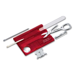 Швейцарская карточка VICTORINOX SwissCard Nailcare, 13 функций, полупрозрачная красная для нанесения логотипа