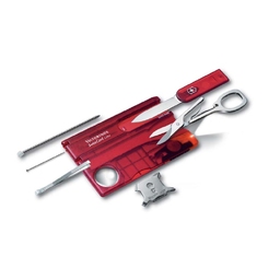 Швейцарская карточка VICTORINOX SwissCard Lite, 13 функций, полупрозрачная красная для нанесения логотипа