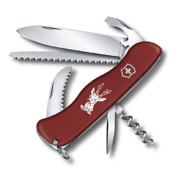 Нож перочинный VICTORINOX Hunter, 111 мм, 12 функций, с фиксатором лезвия, красный для нанесения логотипа