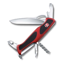 Нож перочинный VICTORINOX RangerGrip 61, 130 мм, 11 функций, с фиксатором лезвия, красный с чёрным для нанесения логотипа