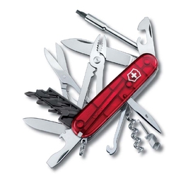 Нож перочинный VICTORINOX CyberTool M, 91 мм, 32 функции, полупрозрачный красный для нанесения логотипа