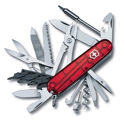 Нож перочинный VICTORINOX CyberTool L, 91 мм, 39 функций, полупрозрачный красный для нанесения логотипа