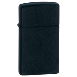 Зажигалка ZIPPO узкая с черным матовым покрытием | Slim® Black Matte, латунь/сталь, чёрная, матовая, 29x10x60 мм для нанесения логотипа