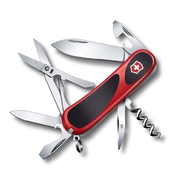 Нож перочинный VICTORINOX Evolution S14, 85 мм, 14 функций, красный с чёрными вставками для нанесения логотипа