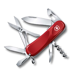 Нож перочинный VICTORINOX Evolution S14, 85 мм, 14 функций, с фиксатором лезвия, красный для нанесения логотипа