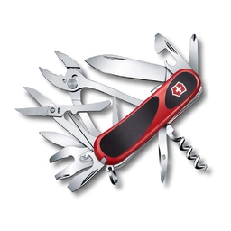Нож перочинный VICTORINOX Evolution S557, 85 мм, 21 функция, с фиксатором лезвия, красный с чёрным для нанесения логотипа