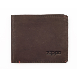 Портмоне ZIPPO, коричневое, натуральная кожа, 11x1,2x10 см для нанесения логотипа