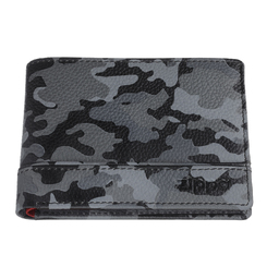 Портмоне ZIPPO, серо-чёрный камуфляж, натуральная кожа, 11,2×2×8,2 см для нанесения логотипа