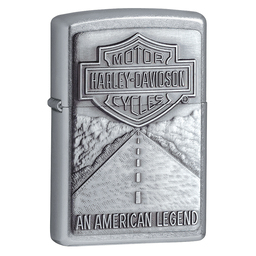 Зажигалка ZIPPO Харлей Дэвидсон с покрытием поцарапанный хром | Harley-Davidson® Street Chrome, латунь/сталь, серебристая, 38x13x57мм для нанесения логотипа