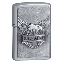 Зажигалка ZIPPO Харлей Дэвидсон с покрытием поцарапанный хром | Harley-Davidson® Street Chrome, латунь/сталь, серебристая, 38x13x57 мм для нанесения логотипа