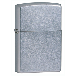 Зажигалка ZIPPO классическая с покрытием поцарапанный хром | Classic Street Chrome, латунь/сталь, серебристая, матовая, 38x13x57 мм для нанесения логотипа