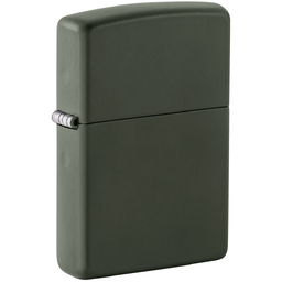 Зажигалка ZIPPO классическая с зеленым матовым покрытием | Classic Green Matte, латунь/сталь, зелёная, матовая, 38x13x57 мм для нанесения логотипа