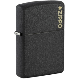 Зажигалка ZIPPO Логотип с черным покрытием с кракелюром | Logo Black Crackle™, латунь/сталь, чёрная, матовая, 38x13x57 мм для нанесения логотипа