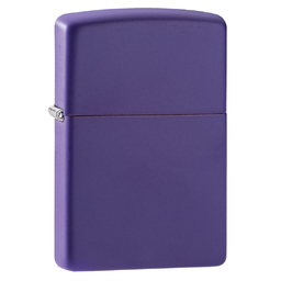 Зажигалка ZIPPO классическая с фиолетовым матовым покрытием | Classic Purple Matte, латунь/сталь, фиолетовая, матовая, 38x13x57 мм для нанесения логотипа