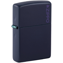 Зажигалка ZIPPO Логотип с темно-синем матовым покрытием | Logo Navy Matte, латунь/сталь, синяя, матовая, 38x13x57 мм для нанесения логотипа