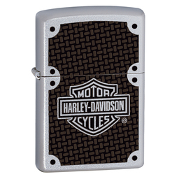 Зажигалка ZIPPO Харлей Дэвидсон с покрытием сатинированный хром | Harley-Davidson® Satin Chrome, латунь/сталь, серебристая, 38x13x57мм для нанесения логотипа