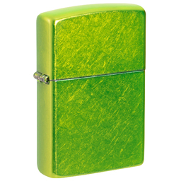 Зажигалка ZIPPO классическая с кислотным зеленым покрытием | Classic Lurid, латунь/сталь, зеленая, глянцевая, 38x13x57 мм для нанесения логотипа