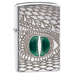 Зажигалка ZIPPO Armor™ Глаз дракона с покрытием Глянцевый хром | Dragon Eye High Polish Chrome, латунь/сталь, серебристая, 38x13x57 мм для нанесения логотипа