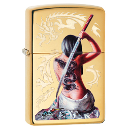 Зажигалка ZIPPO Мацци с покрытием Глянцевая латунь | Mazzi® High Polish Brass, латунь/сталь, золотистая, 38x13x57 мм для нанесения логотипа