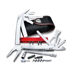 Мультитул VICTORINOX SwissTool Spirit XC Plus, 105 мм, 37 функций, в кожаным чехле для нанесения логотипа